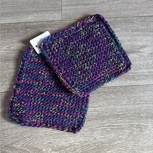 Handcrafted Purple and Multicolor Pot Holders
